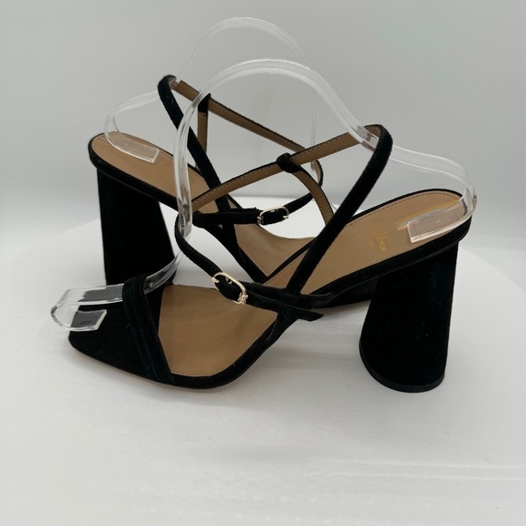 Sam Edelman Black‎ Suede Slingback Block Heel Sandals Size 9 - Picture 5 of 8